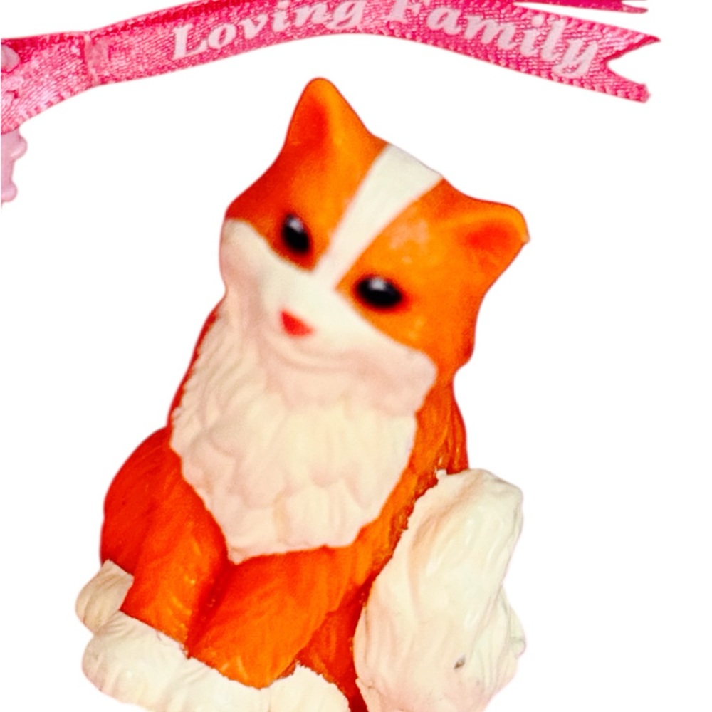 Loving Family Cat Sitting Orange Tabby Cat Kitten Figure Fisher-Price Dollhouse